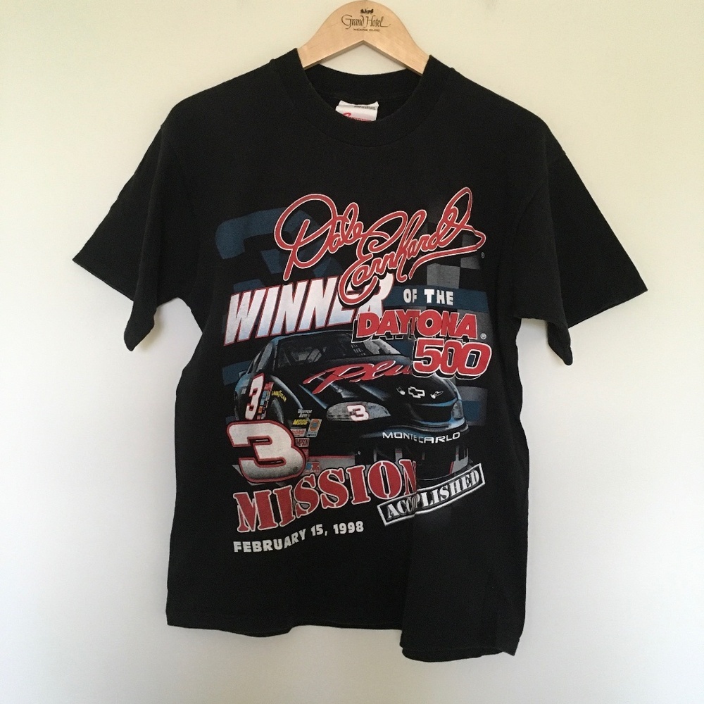 Dale Earnhardt T Shirt Mens L Mission Accomplished Daytona 500 40th Annual 1998